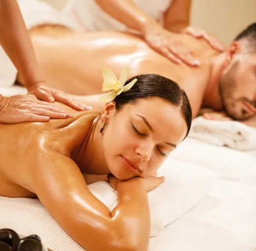Couple enjoying a massage together